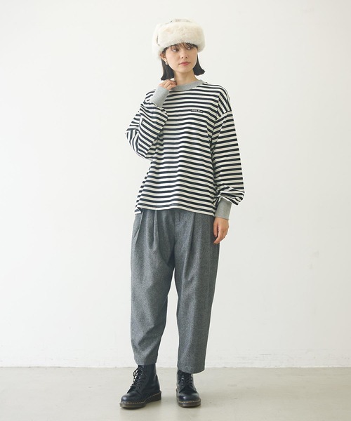 MILKFED.(ミルクフェド)の「BAR LOGO STRIPED TOP(Tシャツ/カットソー・レディース・ブラック/アッシュ/ベージュ・ONE SIZE)」の17枚目の写真