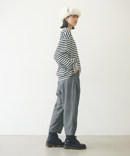 MILKFED.(ミルクフェド)の「BAR LOGO STRIPED TOP(Tシャツ/カットソー・レディース・ブラック/アッシュ/ベージュ・ONE SIZE)」の18枚目の写真