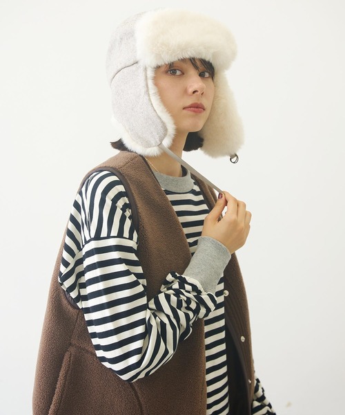 MILKFED.(ミルクフェド)の「BAR LOGO STRIPED TOP(Tシャツ/カットソー・レディース・ブラック/アッシュ/ベージュ・ONE SIZE)」の21枚目の写真