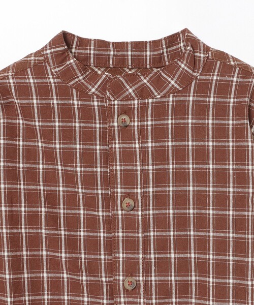 BEAMS mini（ビームスミニ）の「カンガルーポケット シャツ 2024FW（90～150cm）（シャツ/ブラウス・キッズ・ブラウン系その他5/ネイビー・100/110/120/130/140/150/90）」の12枚目の写真
