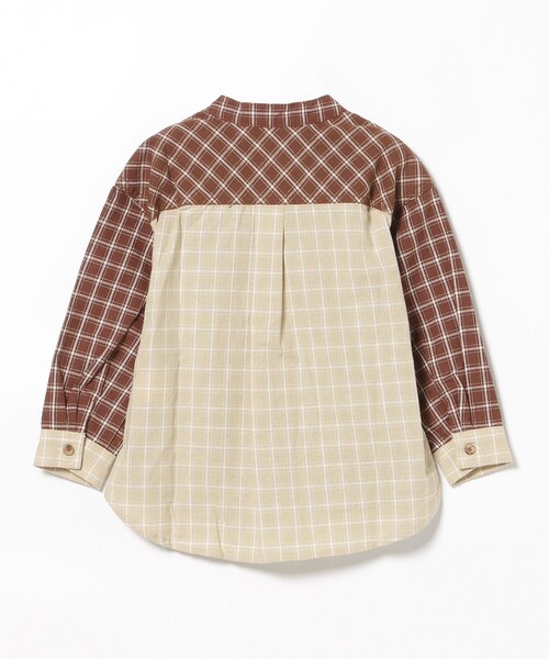 BEAMS mini（ビームスミニ）の「カンガルーポケット シャツ 2024FW（90～150cm）（シャツ/ブラウス・キッズ・ブラウン系その他5/ネイビー・100/110/120/130/140/150/90）」の13枚目の写真