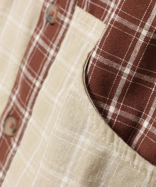 BEAMS mini（ビームスミニ）の「カンガルーポケット シャツ 2024FW（90～150cm）（シャツ/ブラウス・キッズ・ブラウン系その他5/ネイビー・100/110/120/130/140/150/90）」の14枚目の写真