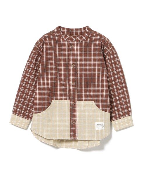 BEAMS mini（ビームスミニ）の「カンガルーポケット シャツ 2024FW（90～150cm）（シャツ/ブラウス・キッズ・ブラウン系その他5/ネイビー・100/110/120/130/140/150/90）」の15枚目の写真