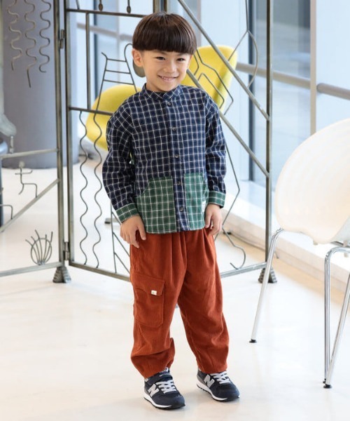 BEAMS mini（ビームスミニ）の「カンガルーポケット シャツ 2024FW（90～150cm）（シャツ/ブラウス・キッズ・ブラウン系その他5/ネイビー・100/110/120/130/140/150/90）」の17枚目の写真