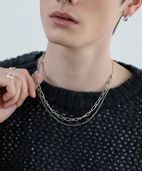 【ラスト1！！】 Man 韓国 1st ポップアップ ネックレス Buyer's Select/日本製マンテルダブルチェーンネックレス（ネックレス