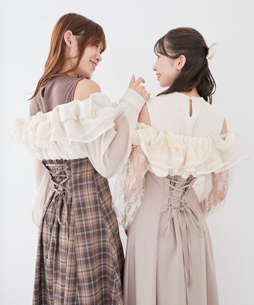 セール】ウエストきゅっとミルフィーユワンピ（ワンピース）｜MAJESTIC
