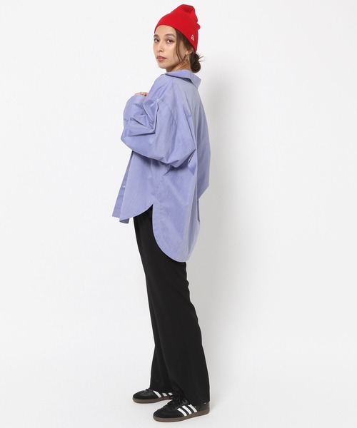 HEREIAM（ヘレイアム）の「【HEREIAM】ドルマンメタリックLOGOシャツ（シャツ/ブラウス・レディース・ブルー系/ブラック/ライトブルー・FREE）」の18枚目の写真