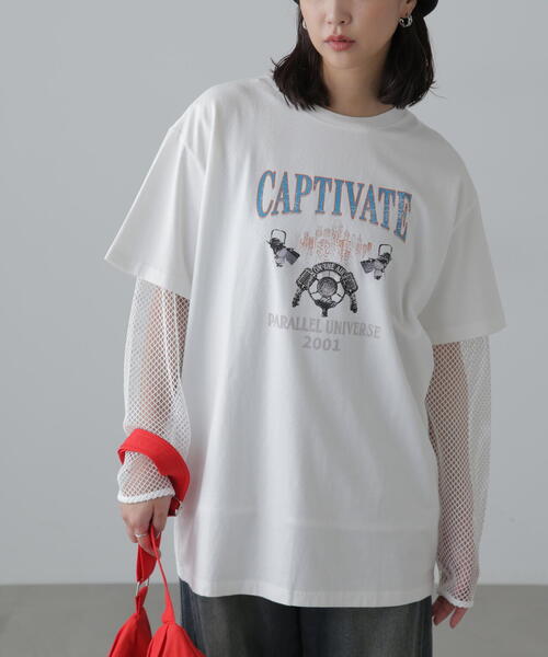 FREE'S MART(フリーズマート)の「◆ヴィンテージライクプリントTシャツ(Tシャツ/カットソー・レディース・ブルー/ブラック/ホワイト・FREE)」の1枚目の写真