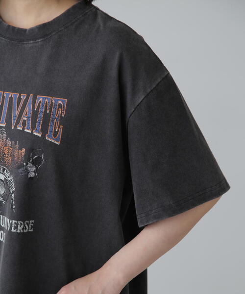 FREE'S MART(フリーズマート)の「◆ヴィンテージライクプリントTシャツ(Tシャツ/カットソー・レディース・ブルー/ブラック/ホワイト・FREE)」の8枚目の写真