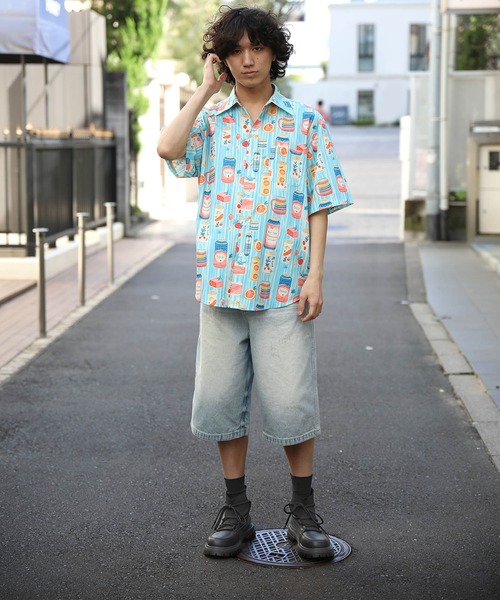 ウォッシュ加工 ワイドデニムパンツ ヴィンテージ風 ゆったり セール】【HOOK】アメカジヴィンテージ風ウォッシュワイドデニム