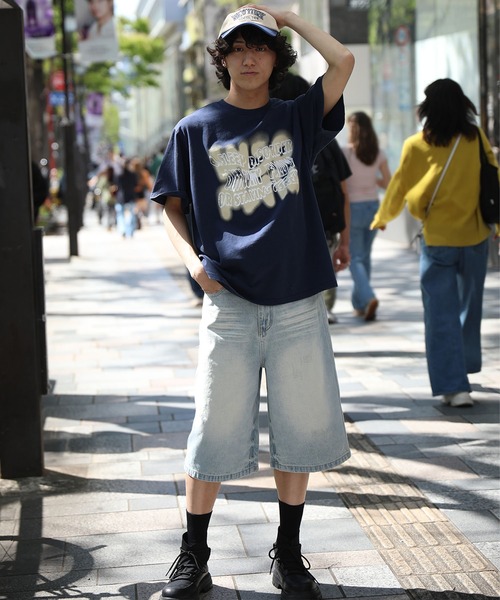 セール】【HOOK】アメカジヴィンテージ風ウォッシュワイドデニムパンツ