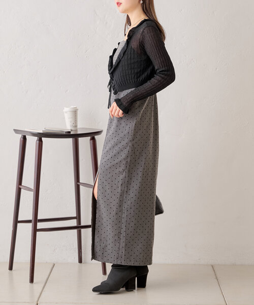 Chico（チコ）の「【SET ITEM】ドットキャミワンピース＋ニット