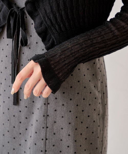 Chico（チコ）の「【SET ITEM】ドットキャミワンピース＋ニットチビ