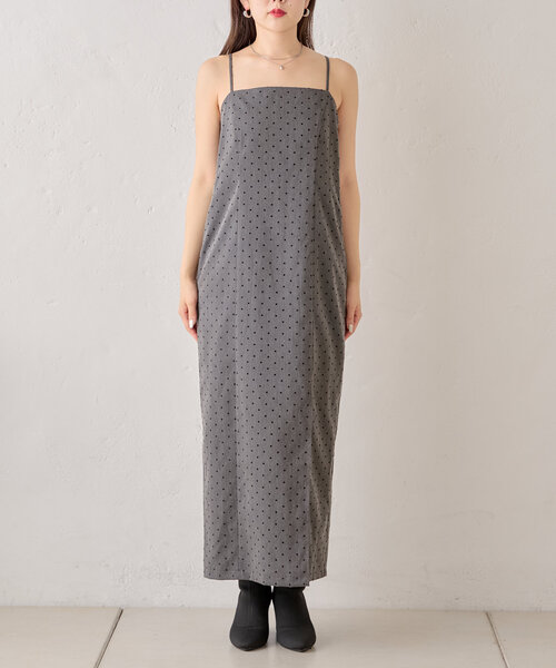 Chico（チコ）の「【SET ITEM】ドットキャミワンピース＋ニットチビ