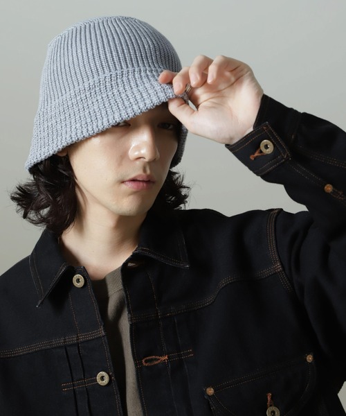 RACAL（ラカル）の「RACAL/別注 Knit Bucket Hat（ハット・メンズ・ブルーグレー/オフホワイト/ブラック/モカ・FREE）」の13枚目の写真