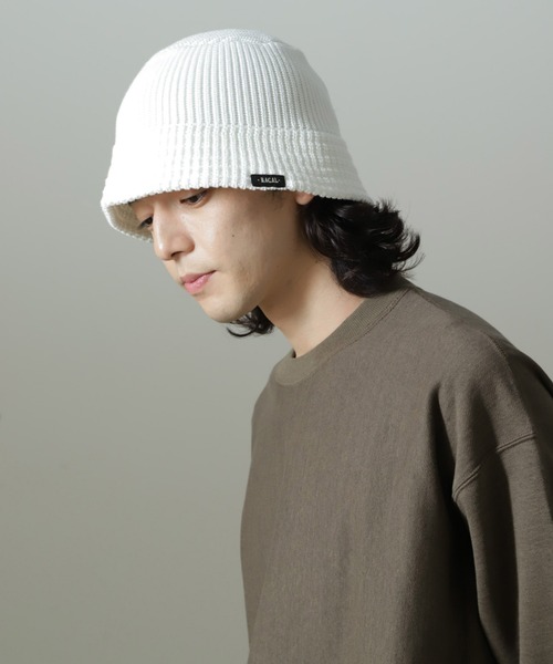 RACAL（ラカル）の「RACAL/別注 Knit Bucket Hat（ハット・メンズ・ブルーグレー/オフホワイト/ブラック/モカ・FREE）」の5枚目の写真
