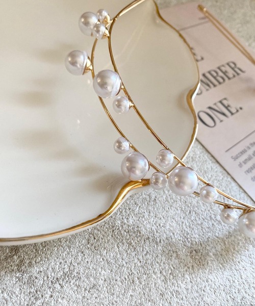 pur chouchou/メタル パール カチューシャ P4350（カチューシャ