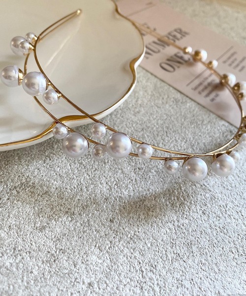 pur chouchou/メタル パール カチューシャ P4350（カチューシャ