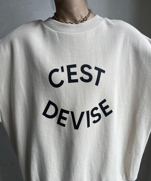 DouDou(ドゥドゥ)の「【WEB限定】 CEST DEVISE 2WAYプルオーバー(Tシャツ/カットソー・レディース・グレー/ブラック/ホワイト系その他・FREE)」の4枚目の写真
