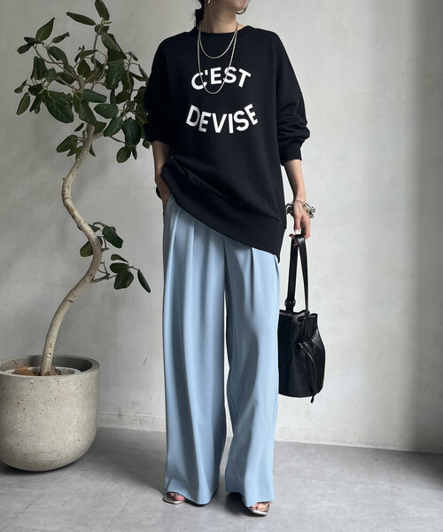 DouDou(ドゥドゥ)の「【WEB限定】 CEST DEVISE 2WAYプルオーバー(Tシャツ/カットソー・レディース・グレー/ブラック/ホワイト系その他・FREE)」の8枚目の写真