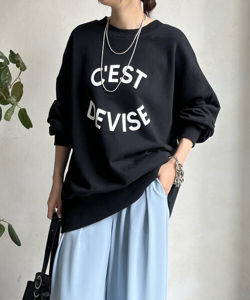 DouDou(ドゥドゥ)の「【WEB限定】 CEST DEVISE 2WAYプルオーバー(Tシャツ/カットソー・レディース・グレー/ブラック/ホワイト系その他・FREE)」の11枚目の写真