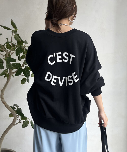 DouDou(ドゥドゥ)の「【WEB限定】 CEST DEVISE 2WAYプルオーバー(Tシャツ/カットソー・レディース・グレー/ブラック/ホワイト系その他・FREE)」の13枚目の写真