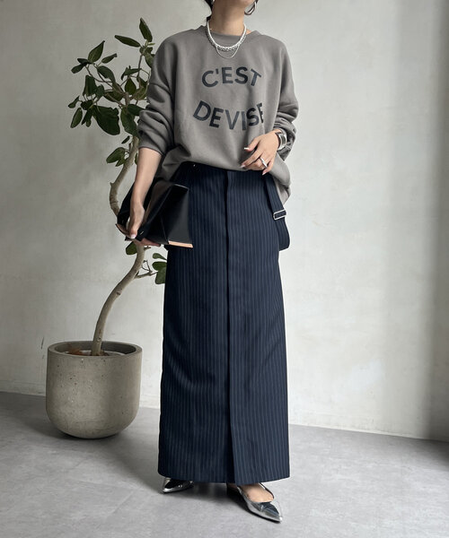 DouDou(ドゥドゥ)の「【WEB限定】 CEST DEVISE 2WAYプルオーバー(Tシャツ/カットソー・レディース・グレー/ブラック/ホワイト系その他・FREE)」の14枚目の写真