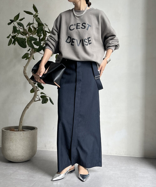 DouDou(ドゥドゥ)の「【WEB限定】 CEST DEVISE 2WAYプルオーバー(Tシャツ/カットソー・レディース・グレー/ブラック/ホワイト系その他・FREE)」の15枚目の写真