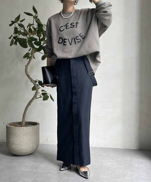 DouDou(ドゥドゥ)の「【WEB限定】 CEST DEVISE 2WAYプルオーバー(Tシャツ/カットソー・レディース・グレー/ブラック/ホワイト系その他・FREE)」の16枚目の写真