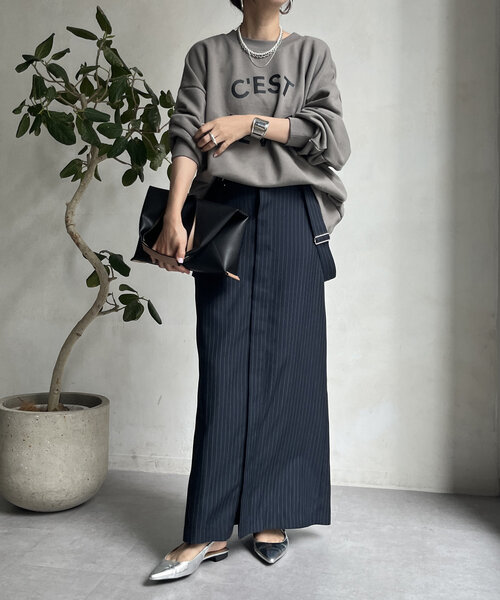 DouDou(ドゥドゥ)の「【WEB限定】 CEST DEVISE 2WAYプルオーバー(Tシャツ/カットソー・レディース・グレー/ブラック/ホワイト系その他・FREE)」の17枚目の写真