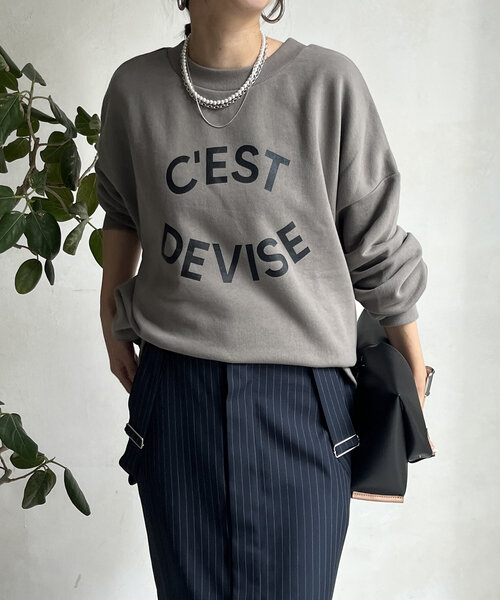 DouDou(ドゥドゥ)の「【WEB限定】 CEST DEVISE 2WAYプルオーバー(Tシャツ/カットソー・レディース・グレー/ブラック/ホワイト系その他・FREE)」の21枚目の写真