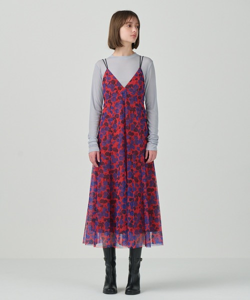 Diagram（ダイアグラム）の「フラワーチュールプリントキャミワンピース（ワンピース・レディース・レッド/ブラック・36）」の3枚目の写真