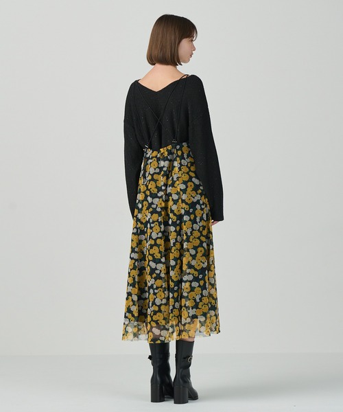 Diagram（ダイアグラム）の「フラワーチュールプリントキャミワンピース（ワンピース・レディース・レッド/ブラック・36）」の4枚目の写真