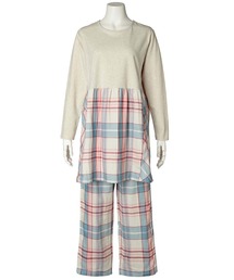 未使用品.KID BLUE ルームウェアトップス (アイボリー) KID BLUE キッドブルー 25ストライプエンブ ワンピース ルーム