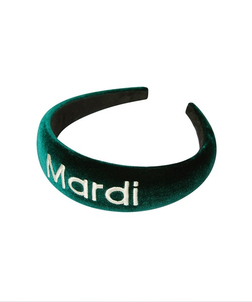 HAIR BAND LOGO EMBELLISHMENT VELVET（ヘアバンド）｜Mardi