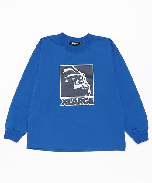 XLARGE KIDS(エクストララージキッズ)の「スクエアOG長袖Tシャツ(スウェット・キッズ・ホワイト/ブラック/イエロー/ブルー・80cm/90cm/110cm/100cm/120cm/130cm/140cm)」の1枚目の写真