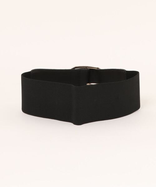 one wayザッカ（ワンウェイザッカ）の「ゴールドスクエアバックル太ベルト（ベルト・レディース・ブラック・FREE）」の2枚目の写真