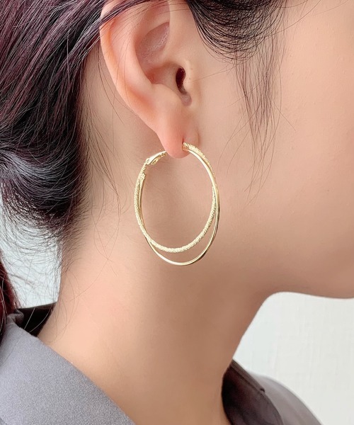 エリンギの頭 両耳用【 3mm×21mm 】ゴールドフープピアス エリンギの頭様専用 両耳用【 3mm×21mm 】ゴールドフープピアス