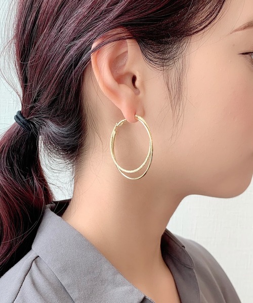 ciite'(シーテ)の「大ぶりグリッターフープピアス (両耳用)(ピアス(両耳用)・レディース・シルバー/ゴールド・FREE)」の9枚目の写真