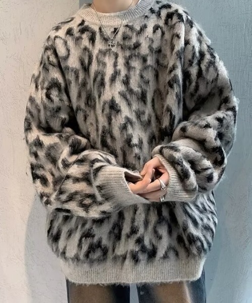 MoBB セーターレオパード売り切れ人気商品 セーター ニット Buyer's Select/モヘアライクビッグシルエット