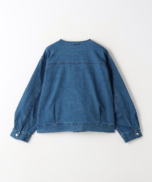 green label relaxing（グリーンレーベルリラクシング）の「TJ ノーカーラー デニムジャケット / キッズ  140cm-160C㎝ - ストレッチ -（デニムジャケット・キッズ・ブラック/コバルトブルー・150cm/160cm/140cm）」の4枚目の写真