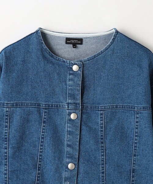 green label relaxing（グリーンレーベルリラクシング）の「TJ ノーカーラー デニムジャケット / キッズ  140cm-160C㎝ - ストレッチ -（デニムジャケット・キッズ・ブラック/コバルトブルー・150cm/160cm/140cm）」の5枚目の写真