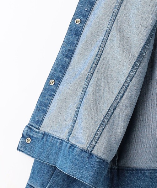 green label relaxing（グリーンレーベルリラクシング）の「TJ ノーカーラー デニムジャケット / キッズ  140cm-160C㎝ - ストレッチ -（デニムジャケット・キッズ・ブラック/コバルトブルー・150cm/160cm/140cm）」の7枚目の写真