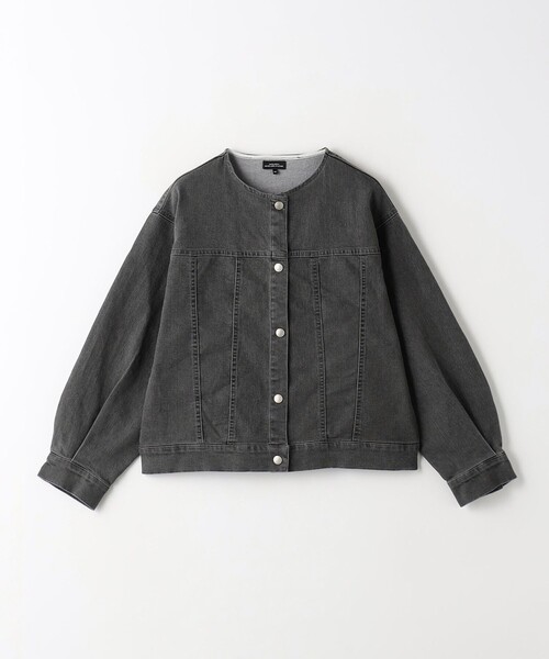 green label relaxing（グリーンレーベルリラクシング）の「TJ ノーカーラー デニムジャケット / キッズ  140cm-160C㎝ - ストレッチ -（デニムジャケット・キッズ・ブラック/コバルトブルー・150cm/160cm/140cm）」の9枚目の写真