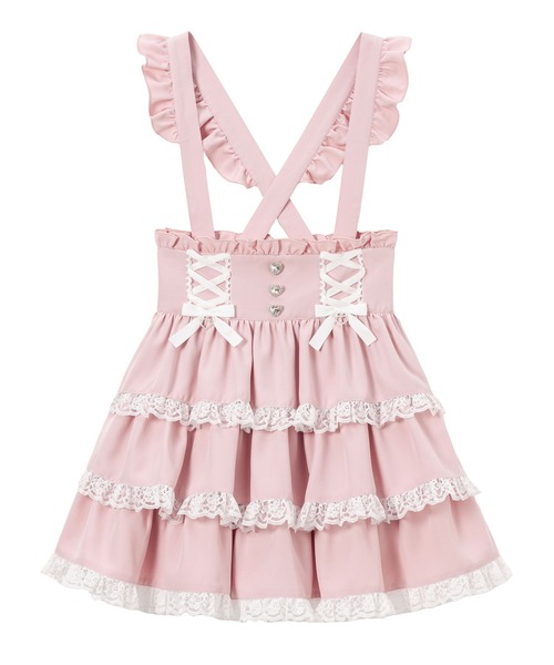 ディアマイラブ♡ハートビジューレースアップリボンフレアスカートM ハートビジューレースアップリボンフレアスカート – レディース