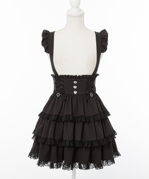 ♥pium リボンビジュードーリーフレアスカート ブラック♥ リボンビジュードーリーフレアスカート – pium