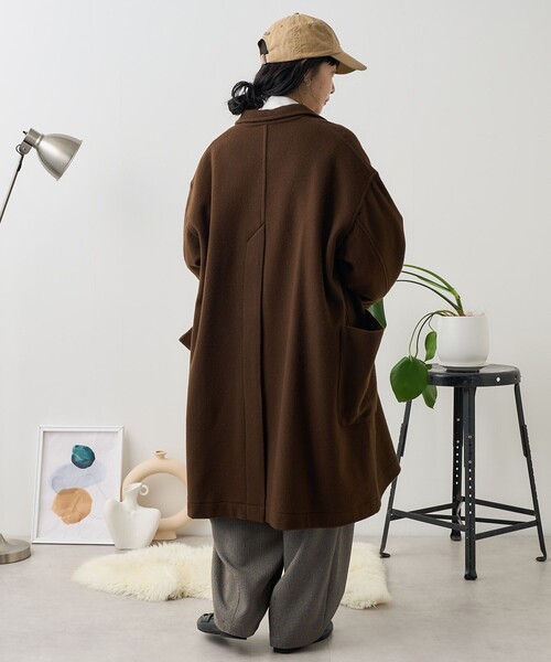 FREAK'S STORE(フリークスストア)の「BASISBROEK/バージスブルック MARCH/マーチ/ウールロングコート(チェスターコート・レディース・ブラック/オリーブ/ブラウン・1)」の6枚目の写真