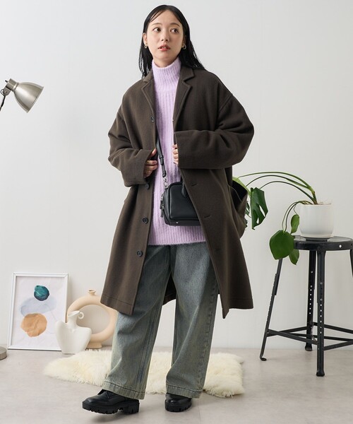 FREAK'S STORE(フリークスストア)の「BASISBROEK/バージスブルック MARCH/マーチ/ウールロングコート(チェスターコート・レディース・ブラック/オリーブ/ブラウン・1)」の10枚目の写真