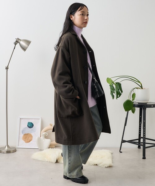 FREAK'S STORE(フリークスストア)の「BASISBROEK/バージスブルック MARCH/マーチ/ウールロングコート(チェスターコート・レディース・ブラック/オリーブ/ブラウン・1)」の11枚目の写真