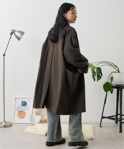 FREAK'S STORE(フリークスストア)の「BASISBROEK/バージスブルック MARCH/マーチ/ウールロングコート(チェスターコート・レディース・ブラック/オリーブ/ブラウン・1)」の13枚目の写真